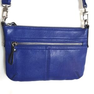 Merona Blue Adjustable Strap Crossbody Leather